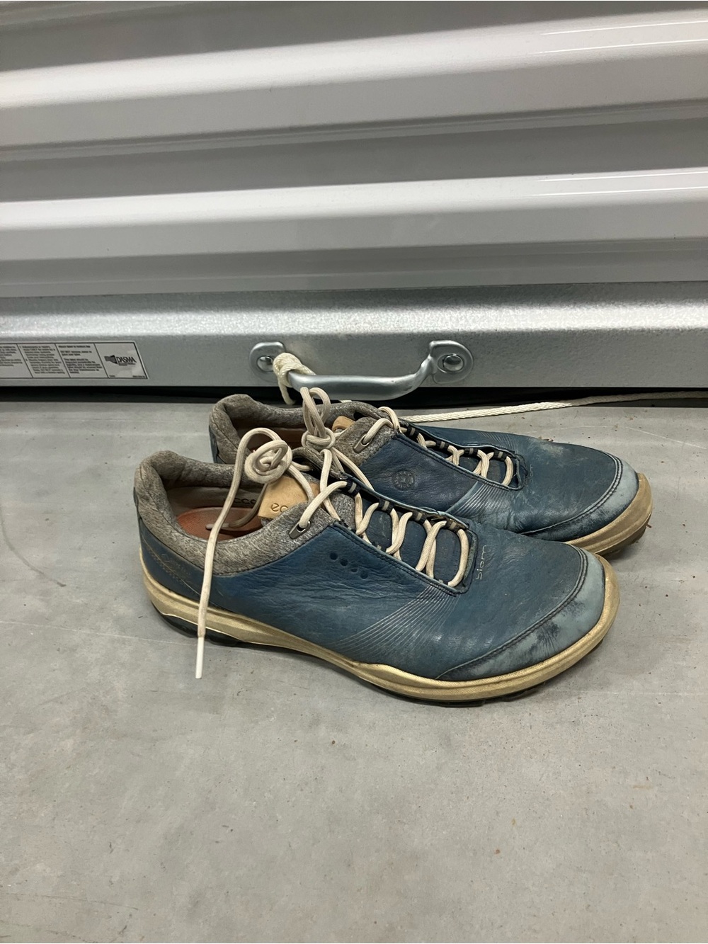 ECCO Biom Hybrid 3 Gortex Spikeless‎ Blue Leather Golf Shoes Size US 9